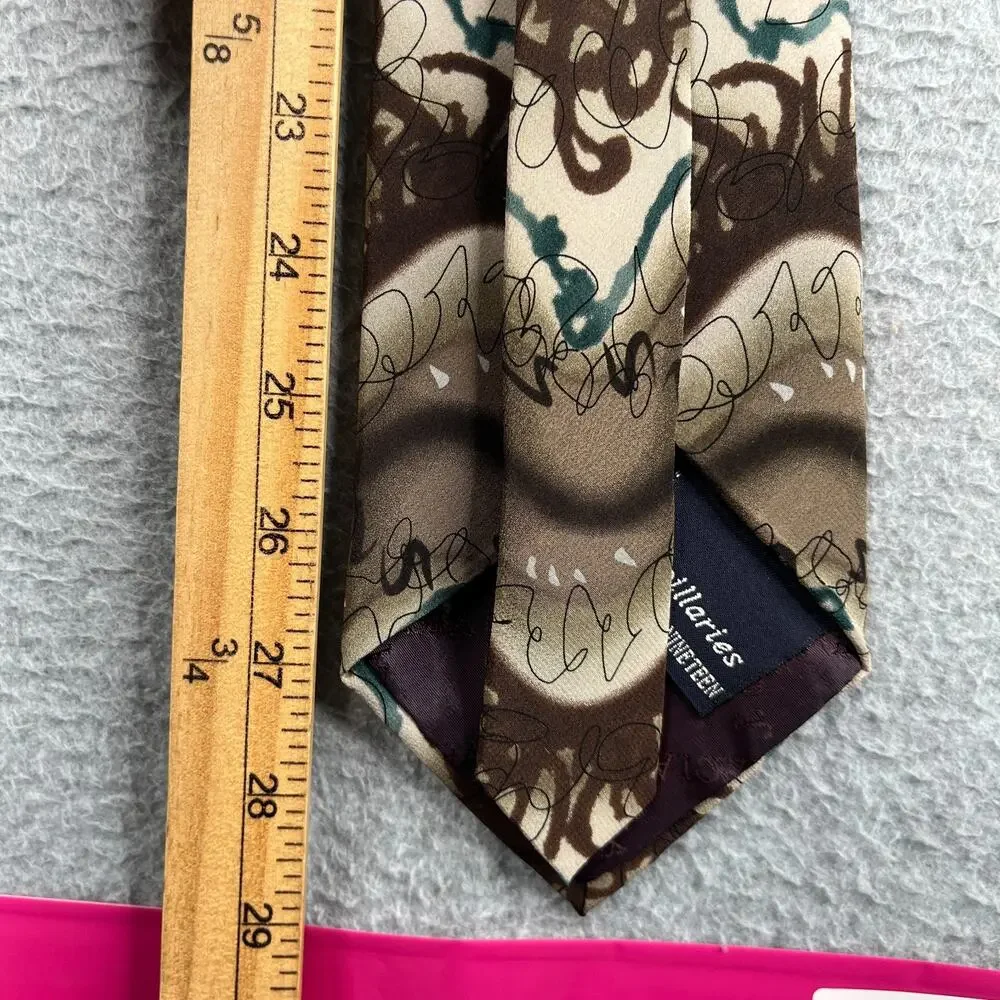 J Garcia Silk Necktie Capillaries Collection 19 Brown Abstract Tie